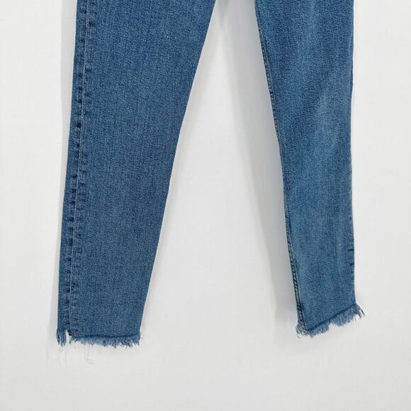 RE/DONE 90s High Rise Ankle Crop Jeans Button Fly Raw Hem Medium Wash Women's 26 - Picture 5 of 9